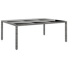 Tuintafel 200X50X75 Cm Gehard Glas En Poly Rattan Grijs