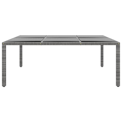 Tuintafel 200X50X75 Cm Gehard Glas En Poly Rattan Grijs