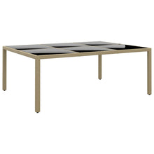 Tuintafel 200X50X75 Cm Gehard Glas En Poly Rattan Beige
