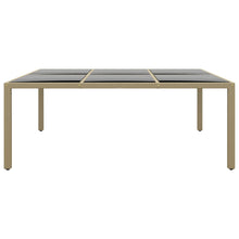 Tuintafel 200X50X75 Cm Gehard Glas En Poly Rattan Beige