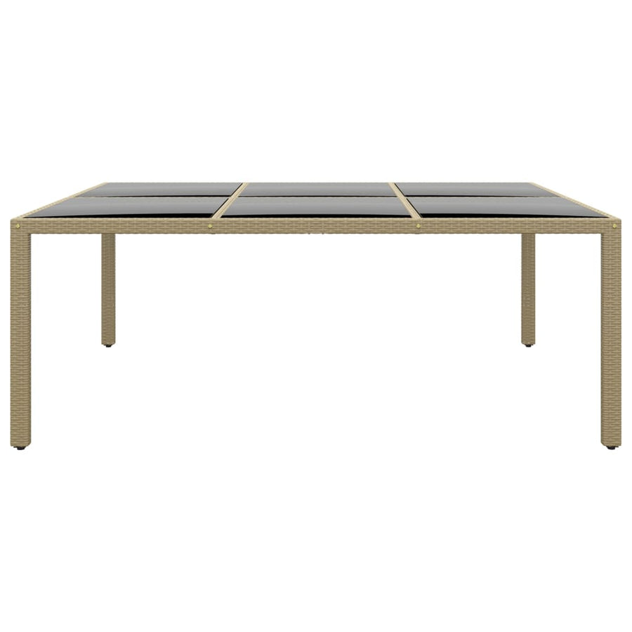 Tuintafel 200X50X75 Cm Gehard Glas En Poly Rattan Beige