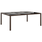 Tuintafel 200x150x75 cm poly rattan bruin glas