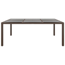 Tuintafel Met Glazen Blad 200X50X75 Cm Rattan Bruin
