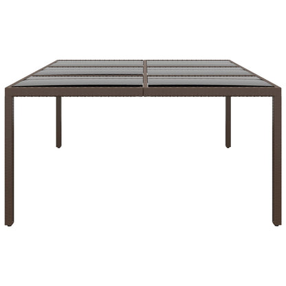 Tuintafel Met Glazen Blad 200X50X75 Cm Rattan Bruin