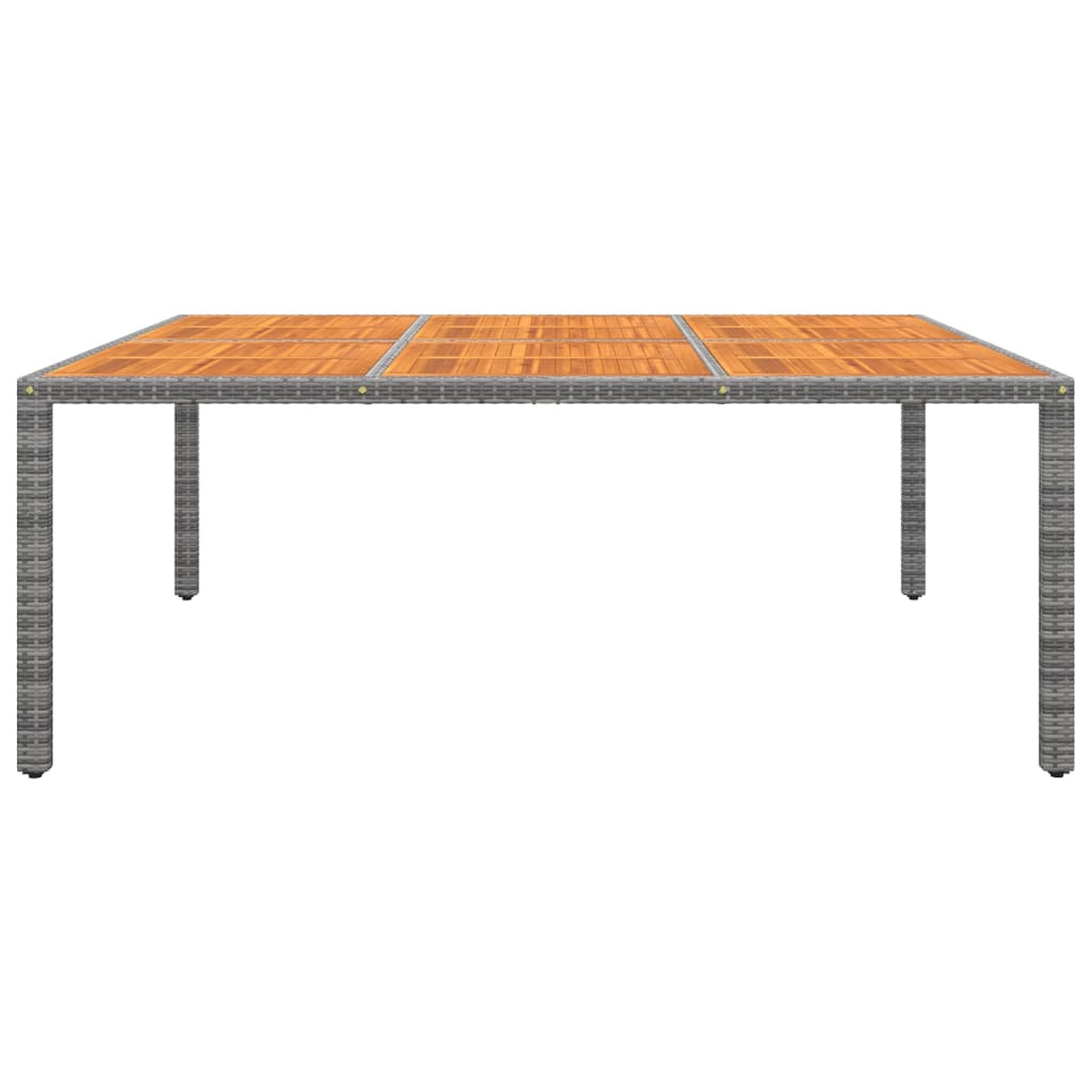 Tuintafel 200X150X75 Cm Acaciahout En Poly Rattan Grijs