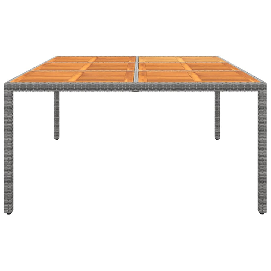 Tuintafel 200X150X75 Cm Acaciahout En Poly Rattan Grijs