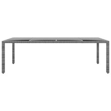 Tuintafel 250X00X75 Cm Gehard Glas En Poly Rattan Grijs