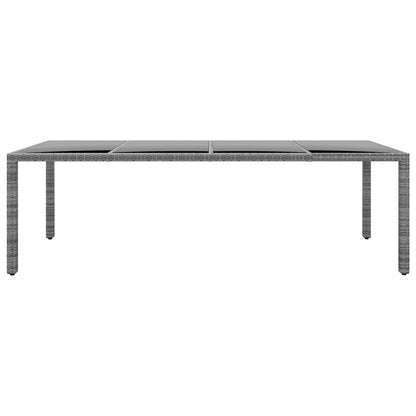 Tuintafel 250X00X75 Cm Gehard Glas En Poly Rattan Grijs