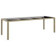 Tuintafel Met Glazen Blad Poly Rattan Beige
