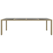 Tuintafel Met Glazen Blad Poly Rattan Beige