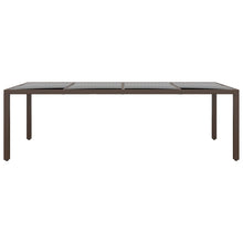 Tuintafel Met Glazen Blad Poly Rattan Bruin