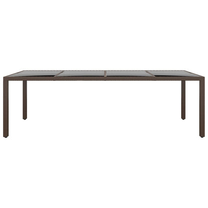 Tuintafel Met Glazen Blad Poly Rattan Bruin