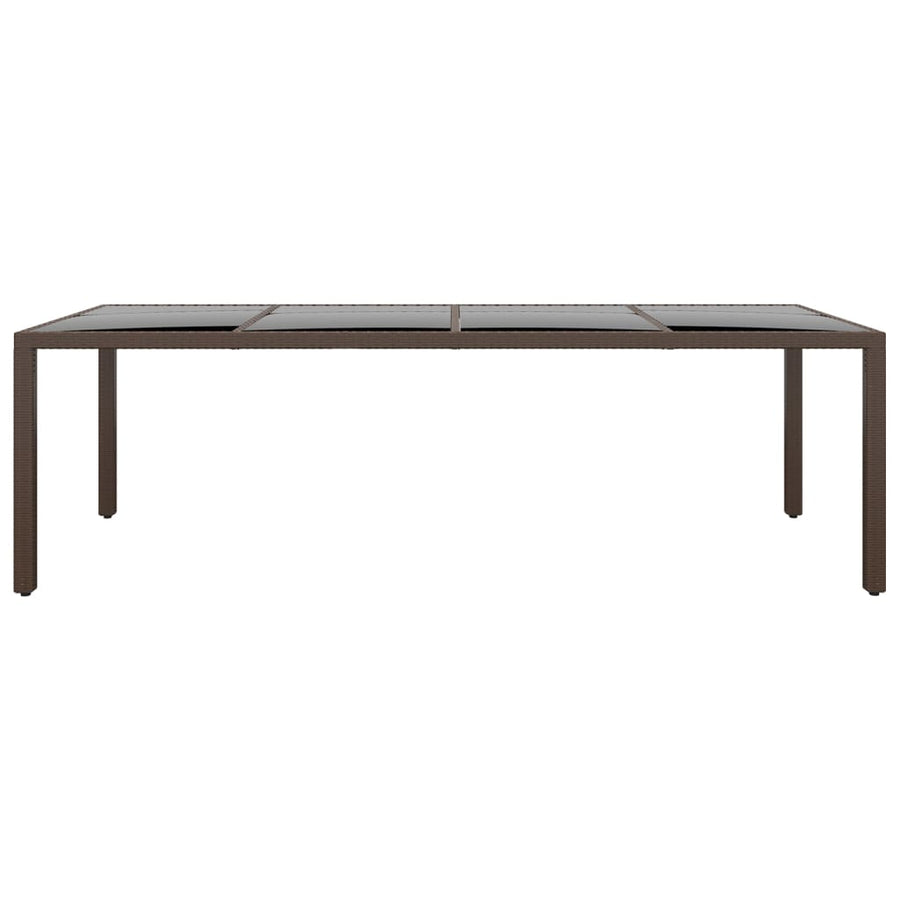 Tuintafel Met Glazen Blad Poly Rattan Bruin