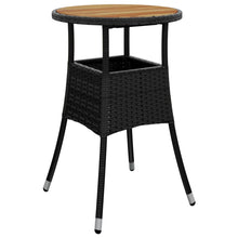 Tuintafel Ø60X75 Cm Acaciahout En Poly Rattan Zwart