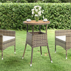 Garden table Ø60x75 cm acacia wood and poly rattan grey