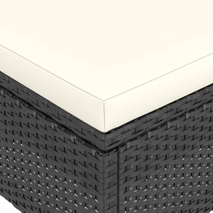 -delige Tuinstoel- en voetenbankset rattan Zwart