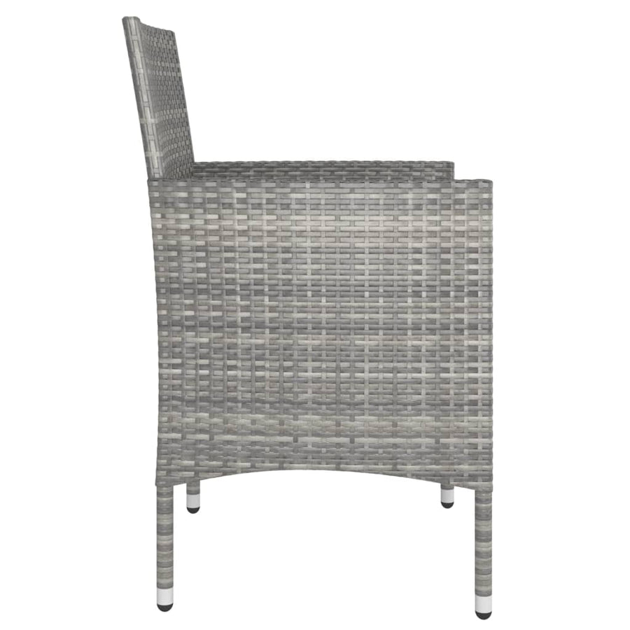 -Delige Tuinstoelen- En Voetenbankenset Poly Rattan Grijs