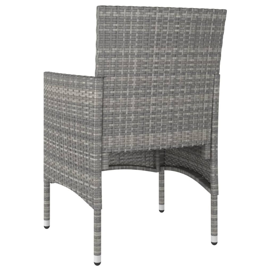 -Delige Tuinstoelen- En Voetenbankenset Poly Rattan Grijs