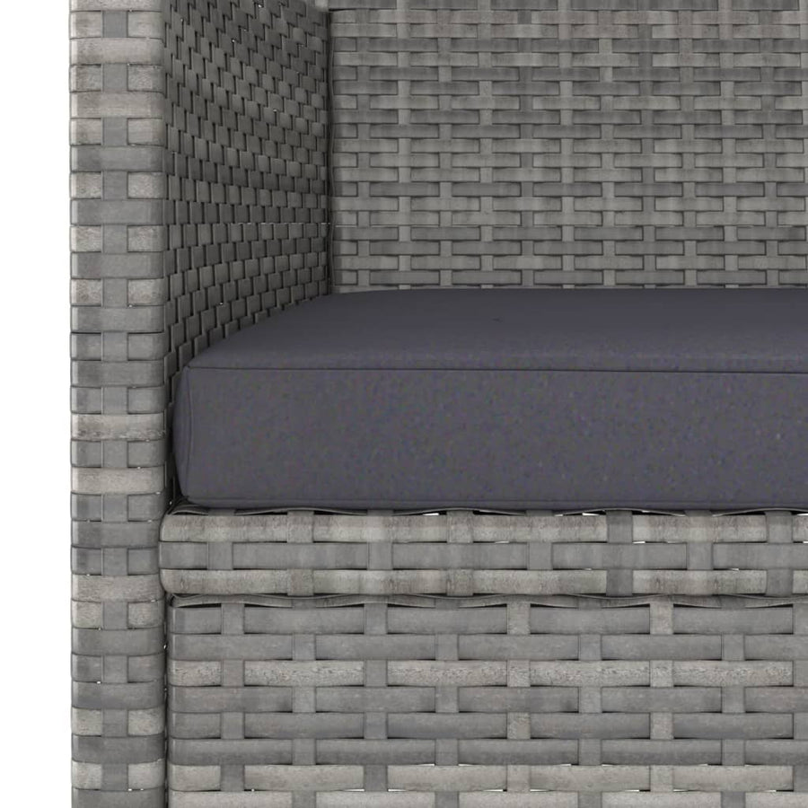 -Delige Tuinstoelen- En Voetenbankenset Poly Rattan Grijs