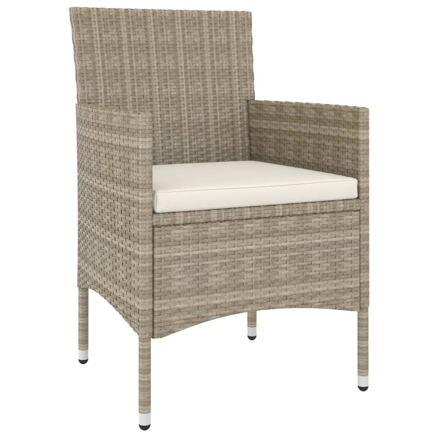 -delige Tuinstoelen- en voetenbankenset poly rattan Beige