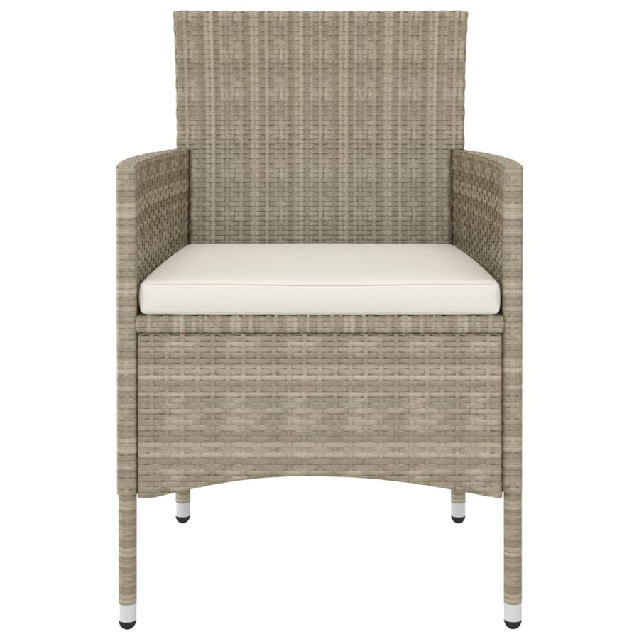 -delige Tuinstoelen- en voetenbankenset poly rattan Beige