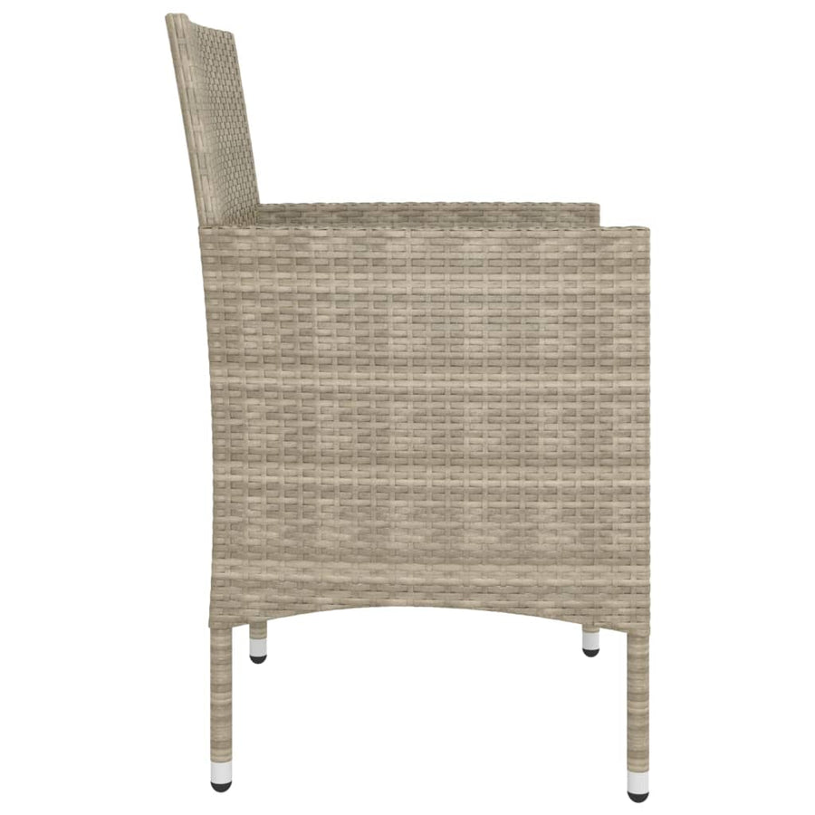 -delige Tuinstoelen- en voetenbankenset poly rattan Beige