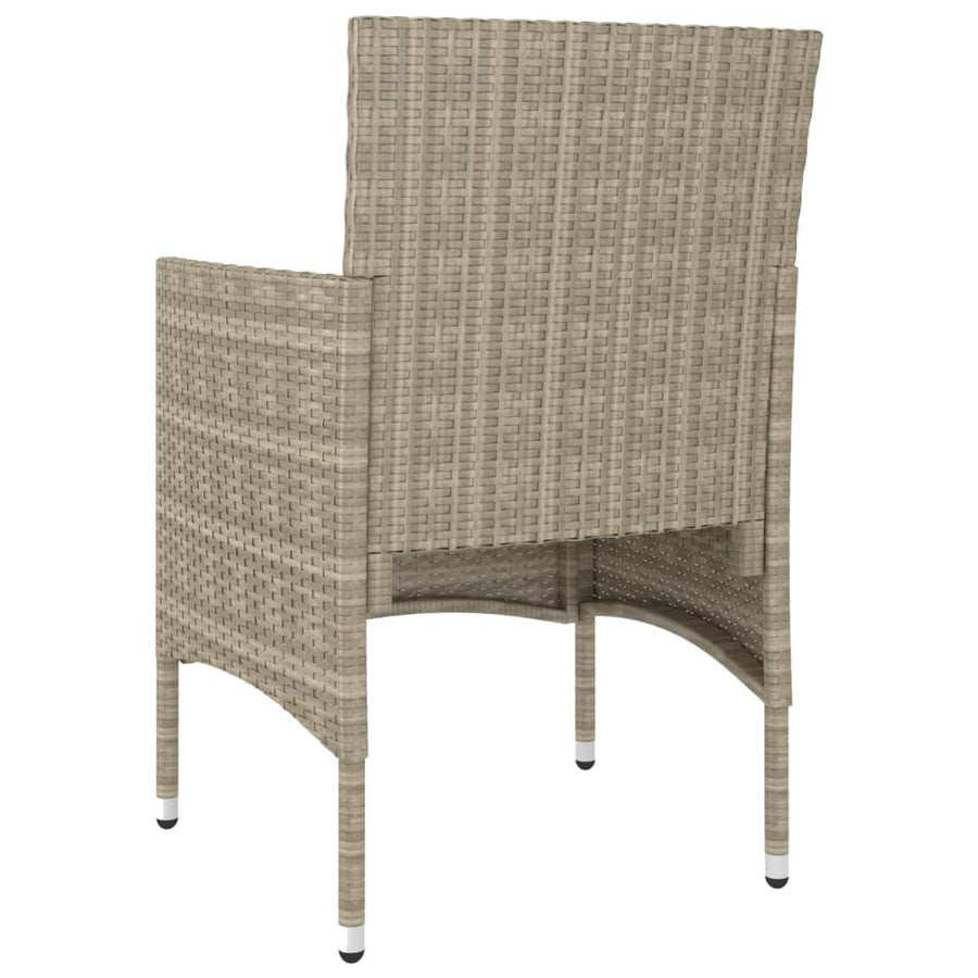 -delige Tuinstoelen- en voetenbankenset poly rattan Beige