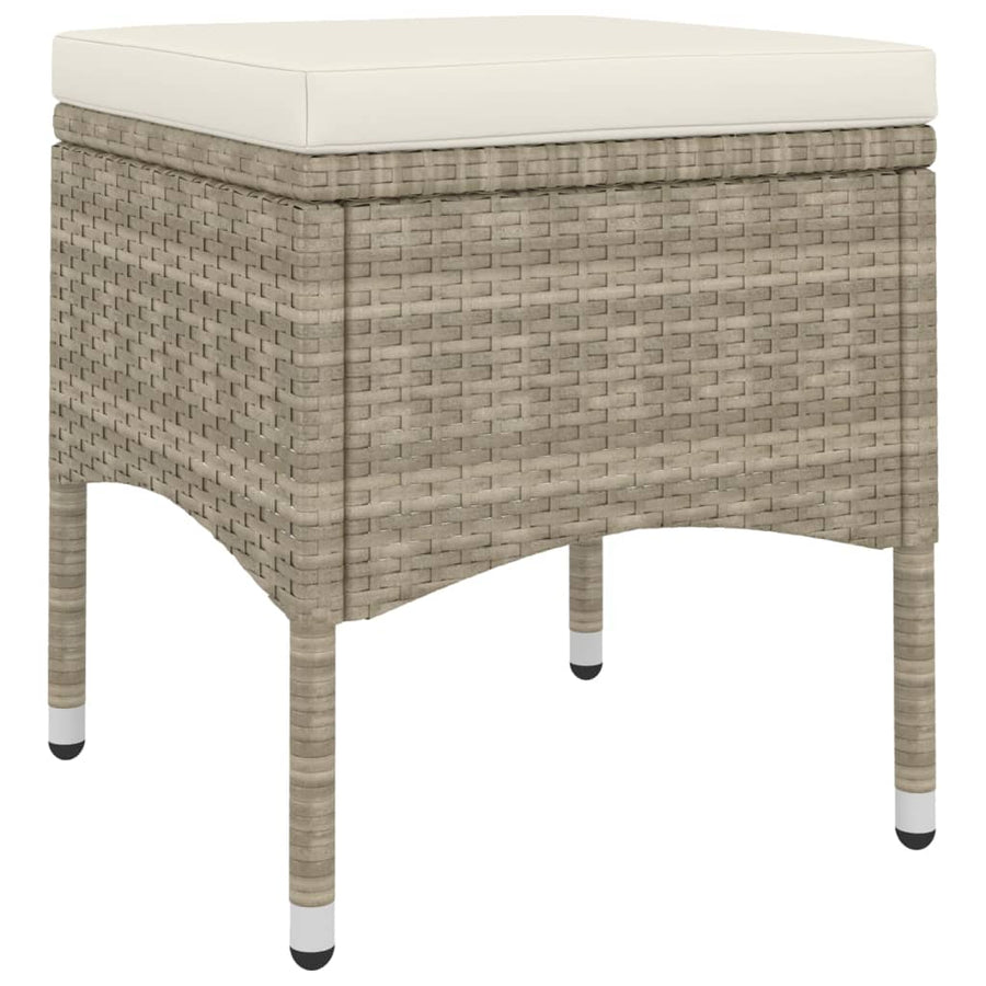 -delige Tuinstoelen- en voetenbankenset poly rattan Beige