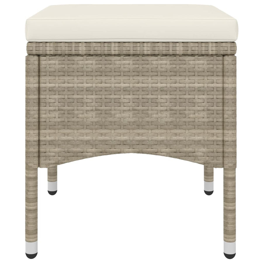 -delige Tuinstoelen- en voetenbankenset poly rattan Beige