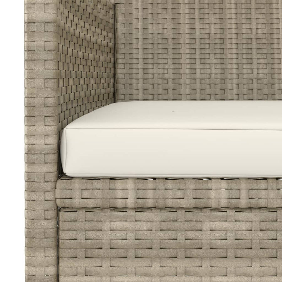 -delige Tuinstoelen- en voetenbankenset poly rattan Beige