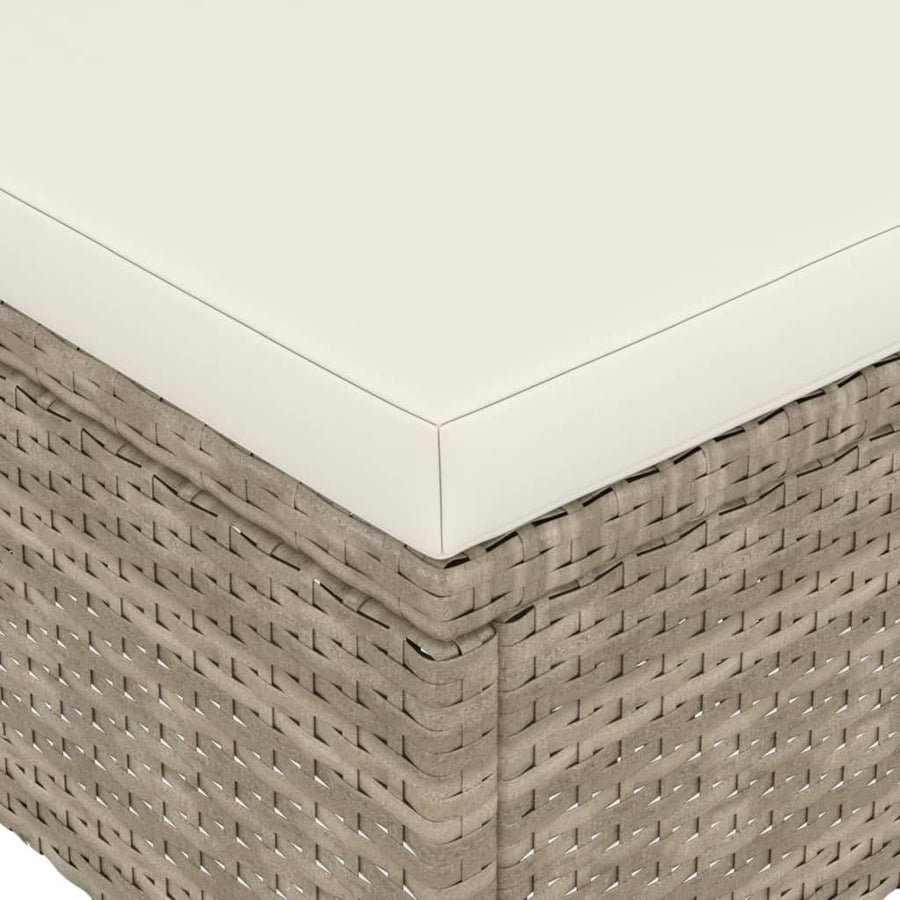 -delige Tuinstoelen- en voetenbankenset poly rattan Beige
