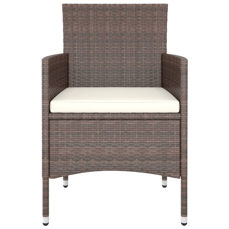 -Delige Tuinstoelen- En Voetenbankenset Poly Rattan Bruin