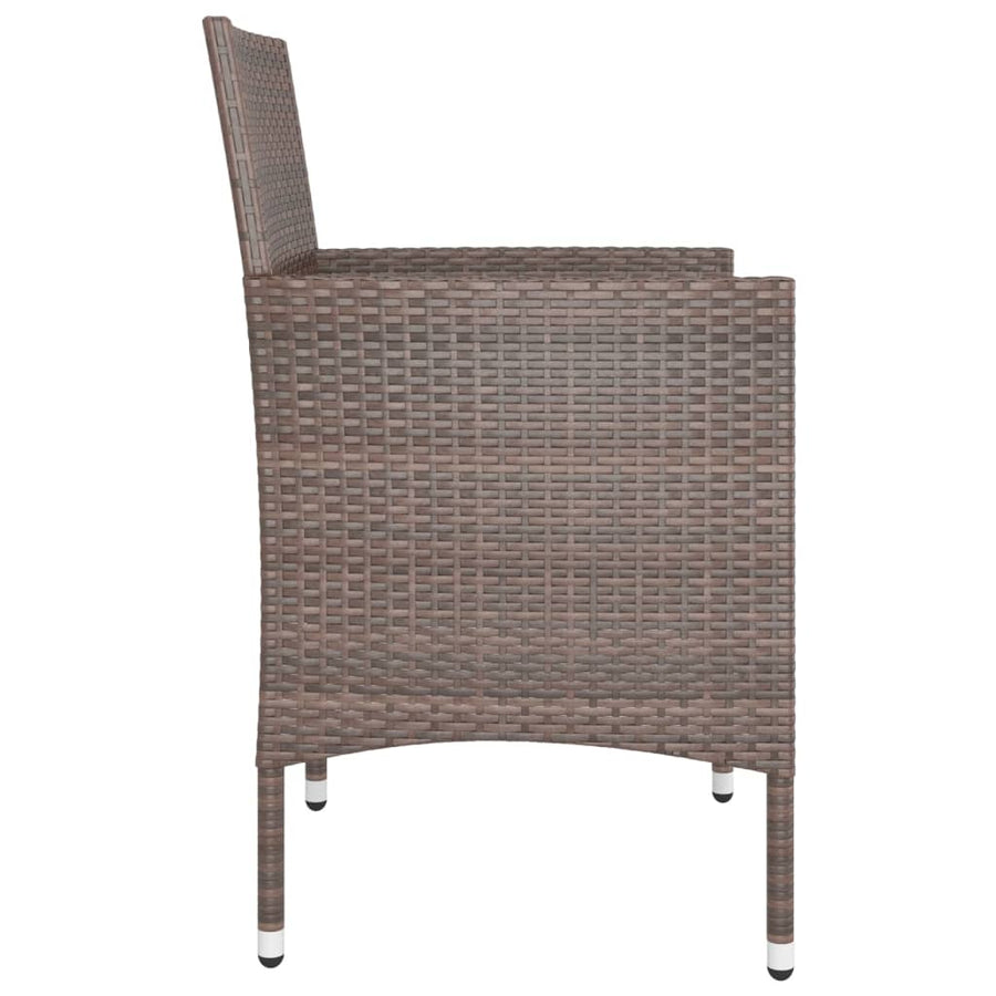 -Delige Tuinstoelen- En Voetenbankenset Poly Rattan Bruin