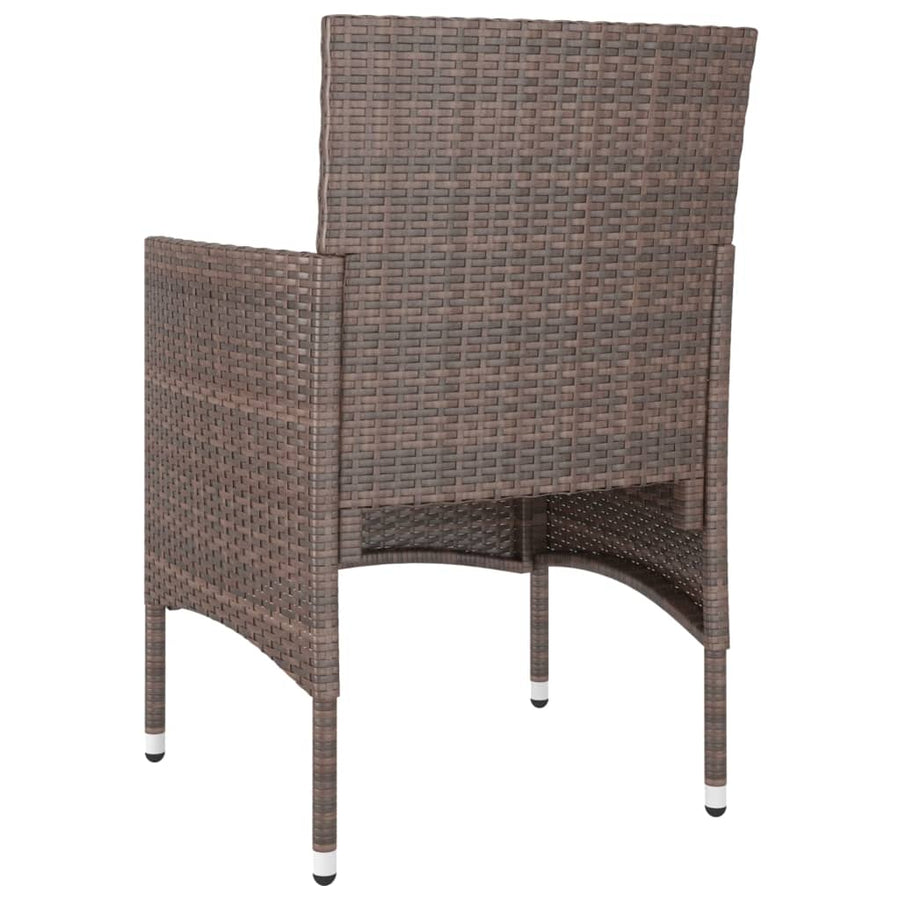 -Delige Tuinstoelen- En Voetenbankenset Poly Rattan Bruin