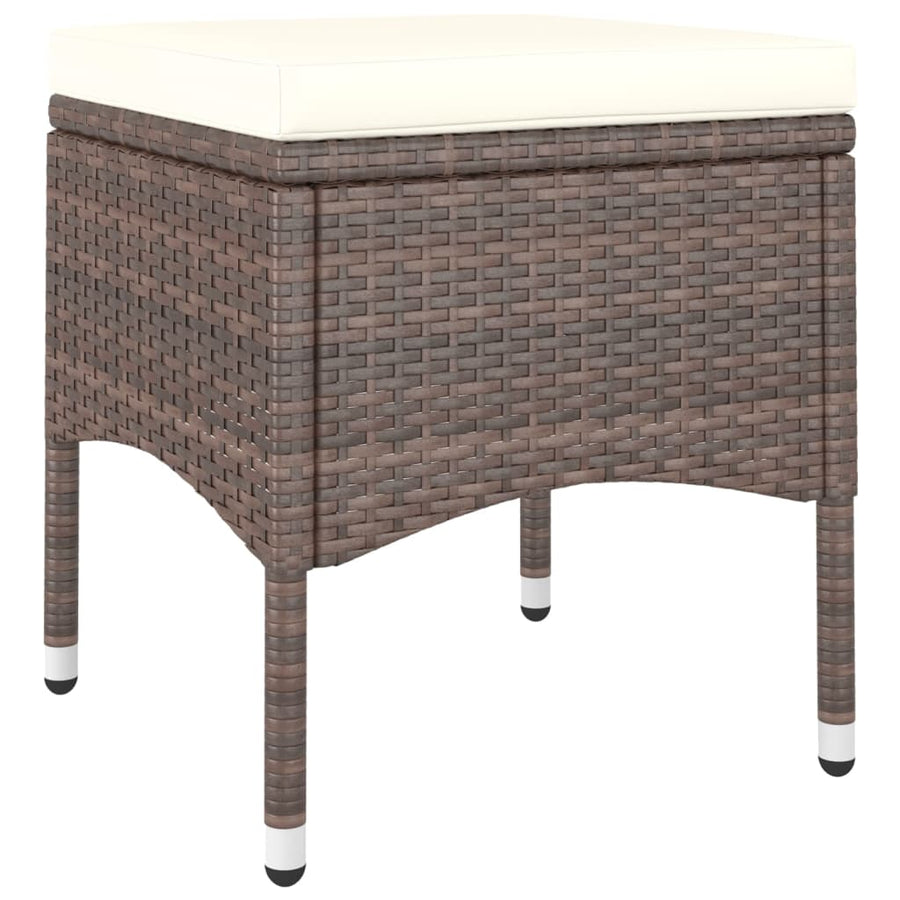 -Delige Tuinstoelen- En Voetenbankenset Poly Rattan Bruin