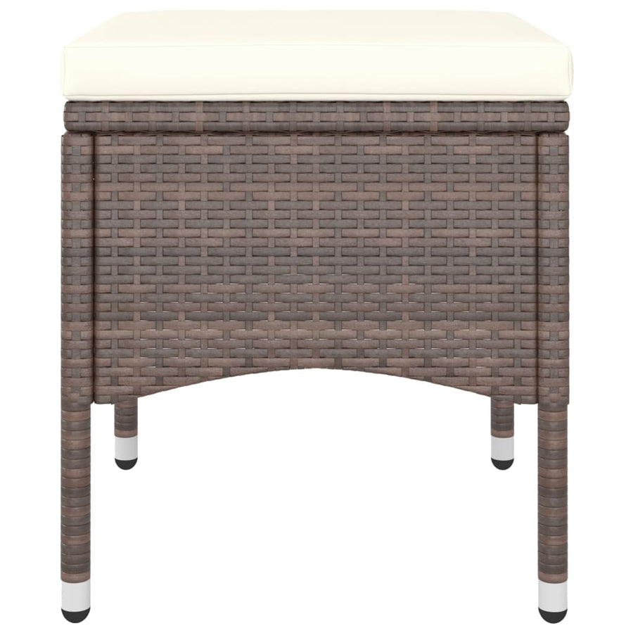 -Delige Tuinstoelen- En Voetenbankenset Poly Rattan Bruin