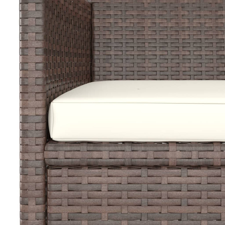-Delige Tuinstoelen- En Voetenbankenset Poly Rattan Bruin