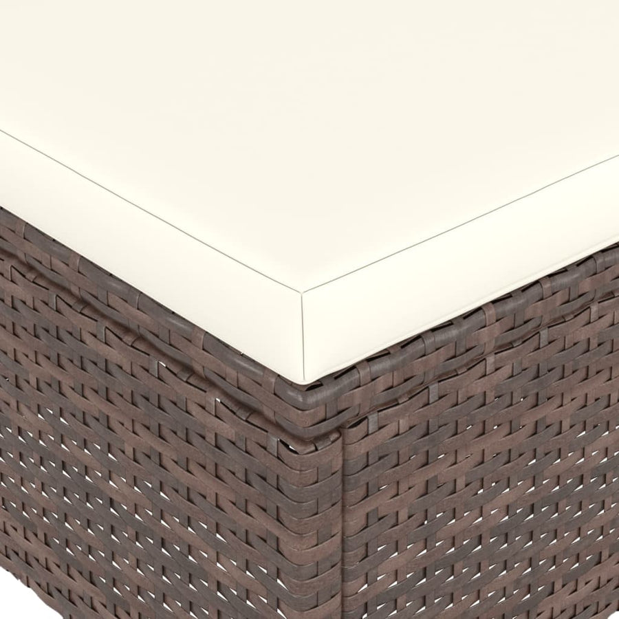 -Delige Tuinstoelen- En Voetenbankenset Poly Rattan Bruin
