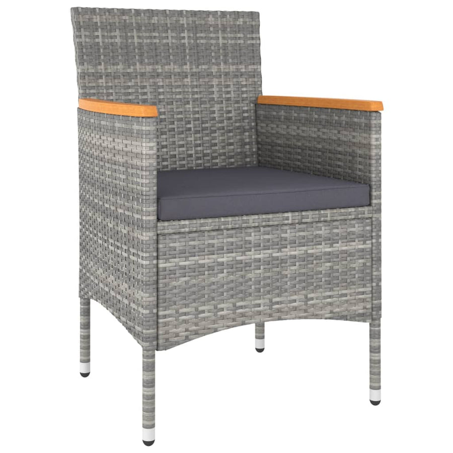 -Delige Tuinstoelen- En Voetenbankenset Poly Rattan Grijs