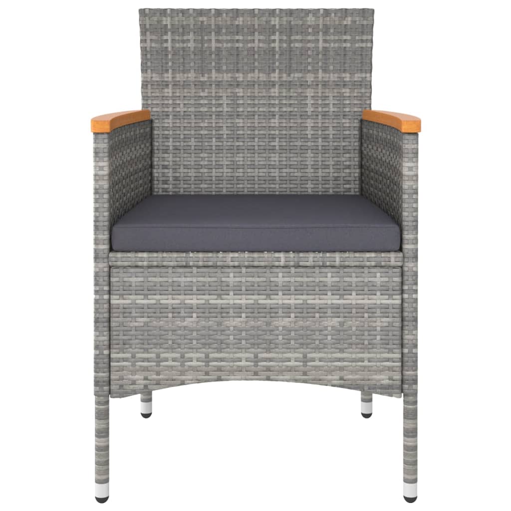 -Delige Tuinstoelen- En Voetenbankenset Poly Rattan Grijs