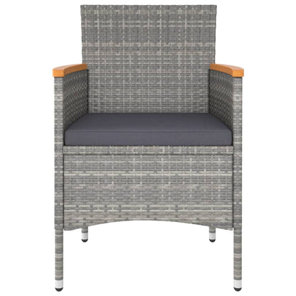 -Delige Tuinstoelen- En Voetenbankenset Poly Rattan Grijs