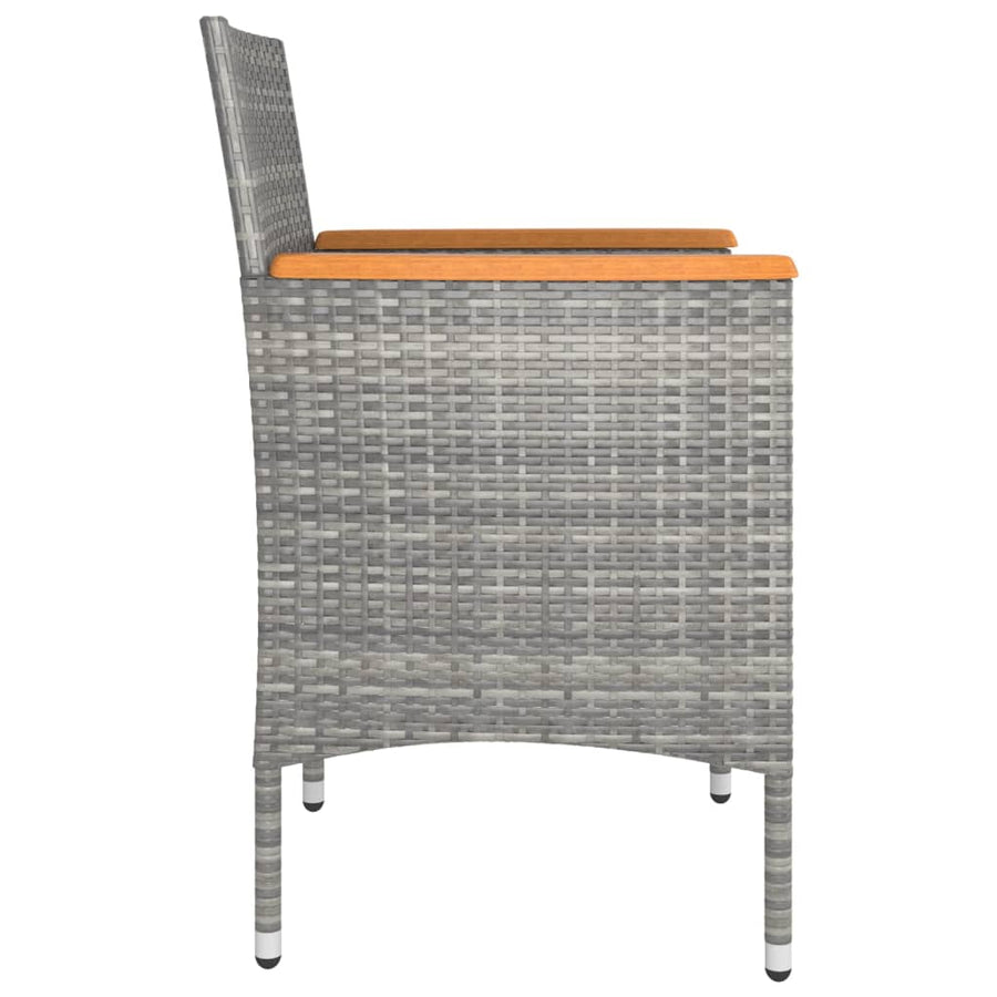 -Delige Tuinstoelen- En Voetenbankenset Poly Rattan Grijs