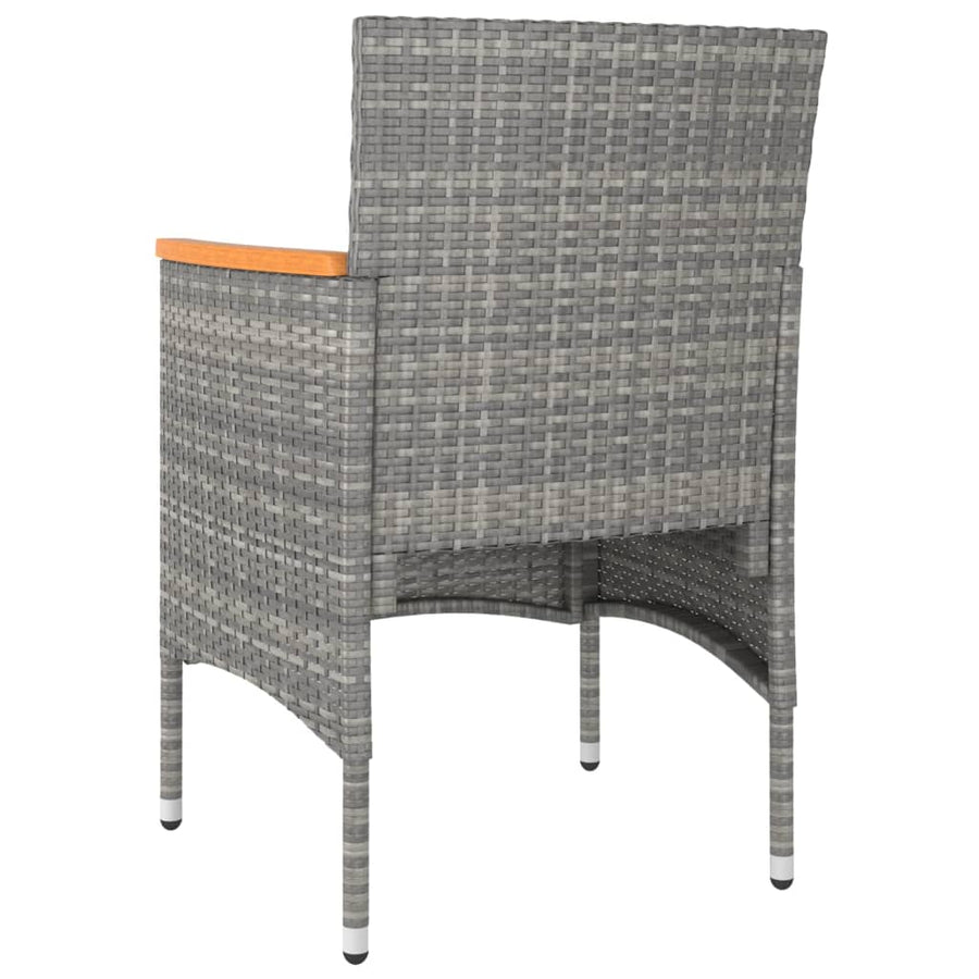 -Delige Tuinstoelen- En Voetenbankenset Poly Rattan Grijs