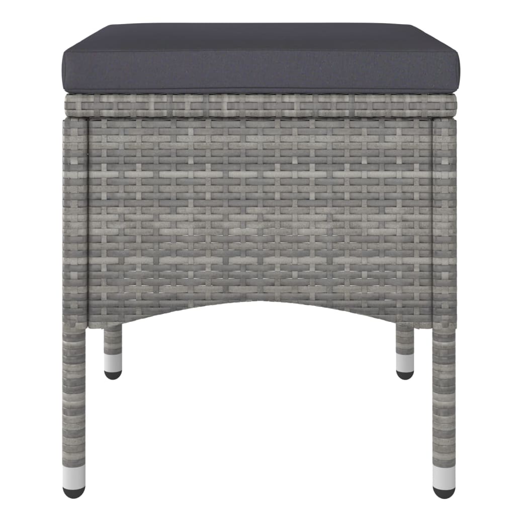 -Delige Tuinstoelen- En Voetenbankenset Poly Rattan Grijs