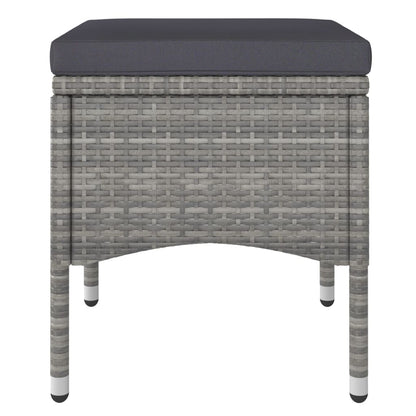 -Delige Tuinstoelen- En Voetenbankenset Poly Rattan Grijs