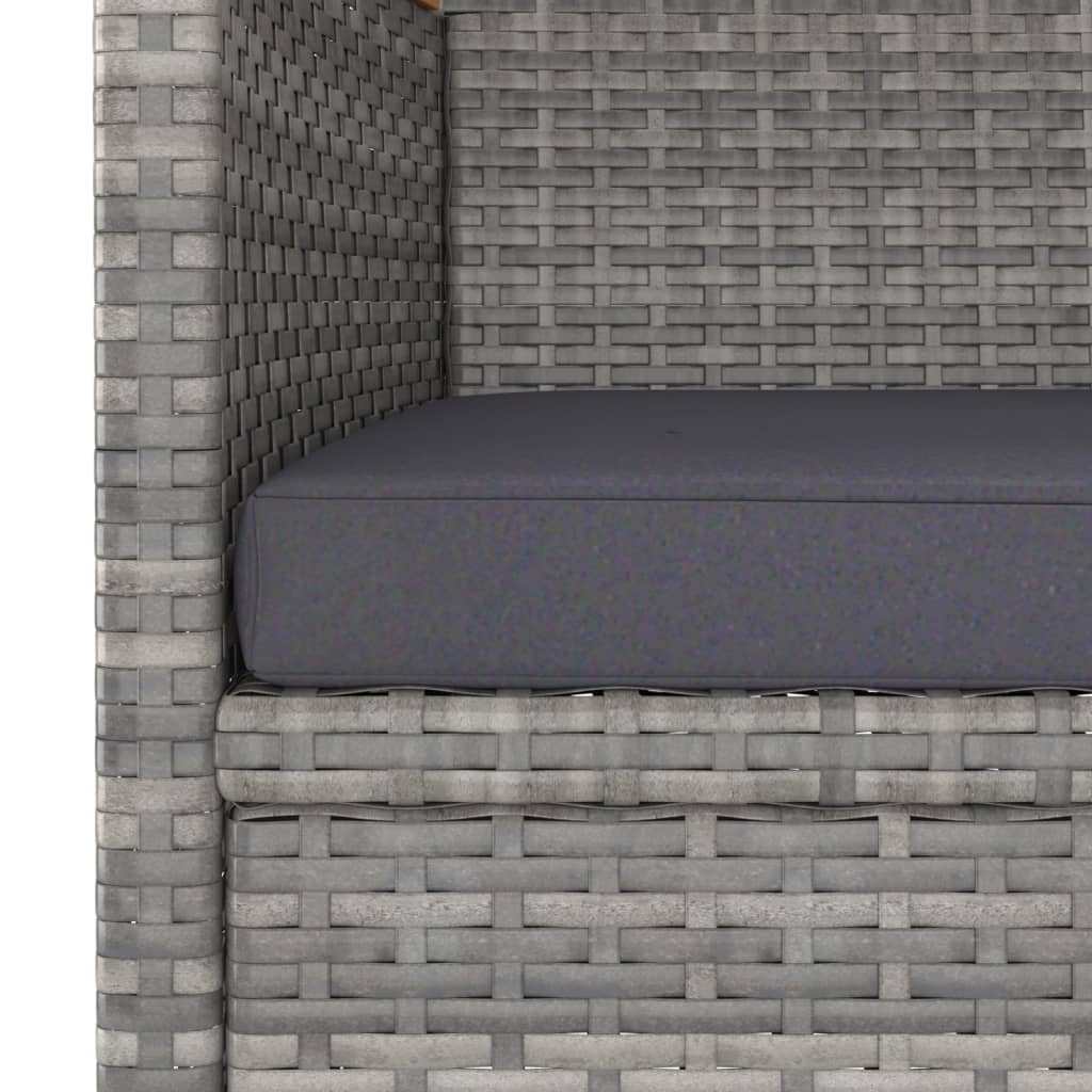 -Delige Tuinstoelen- En Voetenbankenset Poly Rattan Grijs