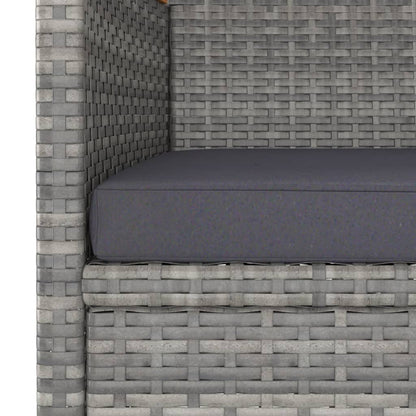 -Delige Tuinstoelen- En Voetenbankenset Poly Rattan Grijs