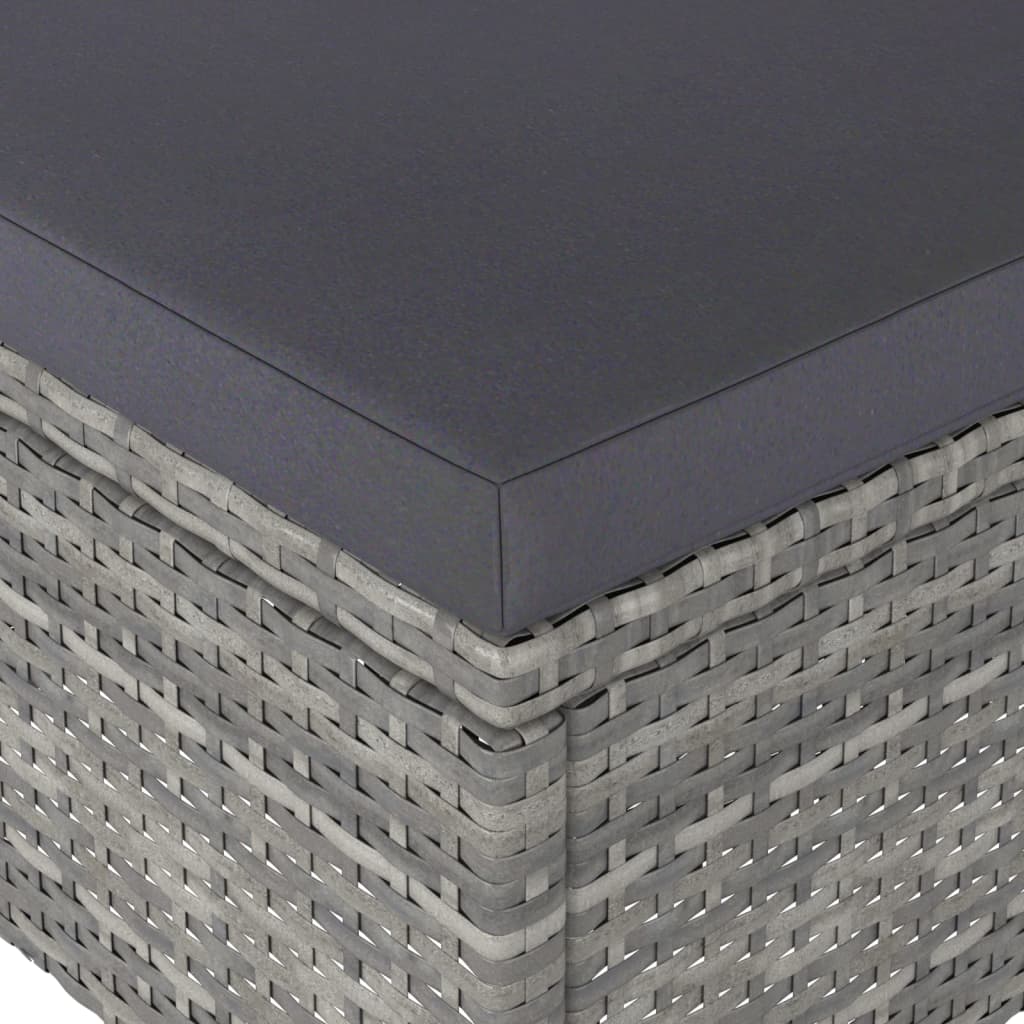 -Delige Tuinstoelen- En Voetenbankenset Poly Rattan Grijs