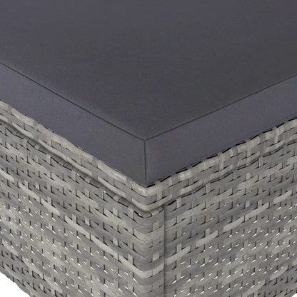 -Delige Tuinstoelen- En Voetenbankenset Poly Rattan Grijs
