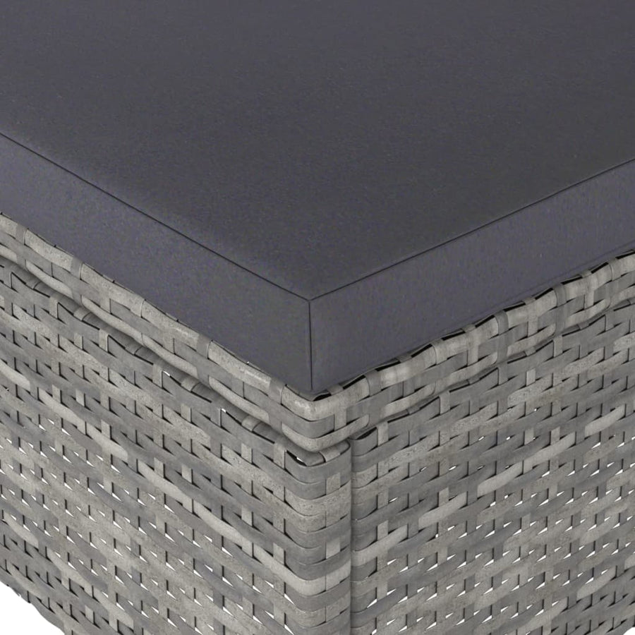 -Delige Tuinstoelen- En Voetenbankenset Poly Rattan Grijs
